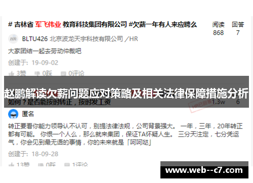 赵鹏解读欠薪问题应对策略及相关法律保障措施分析