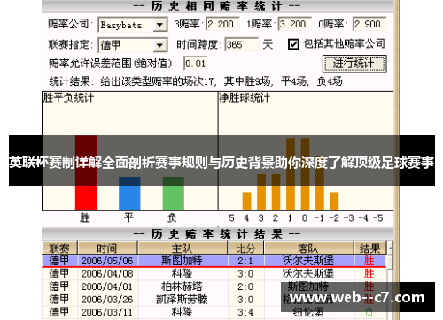 英联杯赛制详解全面剖析赛事规则与历史背景助你深度了解顶级足球赛事